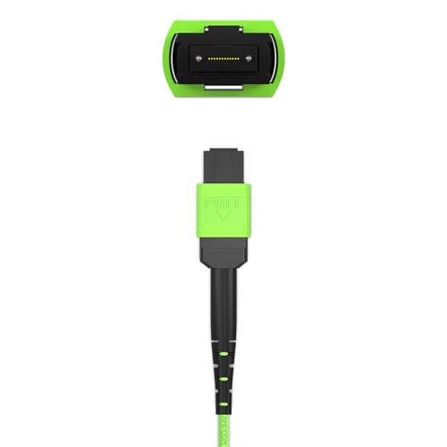 Image of AMPCOM MPO to LC Breakout Cable 50 /125μm Multimode OM5(12 Fiber, MPO to LC, Type B, LSZH /Riser, UPC, Lime Green) 1m (3ft)