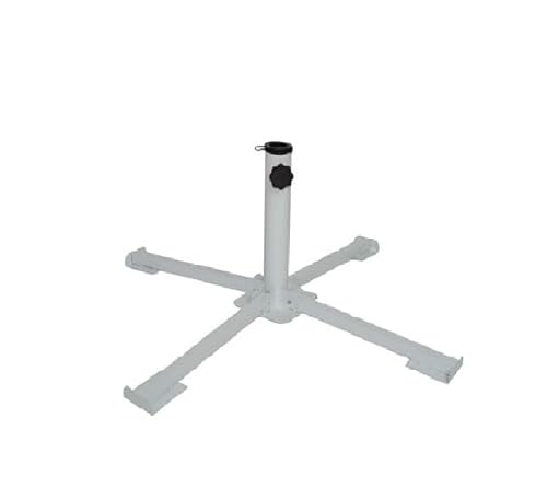 Base Piede per ombrellone Grande da Esterno in Metallo Foro 38/48mm Bianco Giardino terrazzo Hotel richiudibile