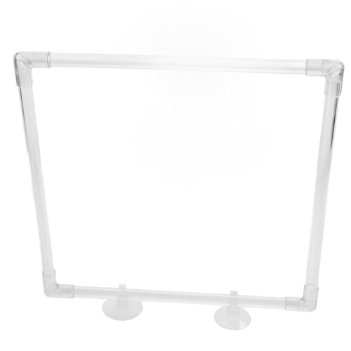 ORFOFE Aquarium Feeding Ring with Suction Cup Reusable Floating Fish Feeder Tool for Tank Accessories Acrylic Square Frame Waste Reducing Design for Easy Fish Feeding