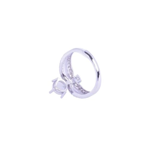 Base de anillo de plata de ley 925 con engaste de corona para joyas 4