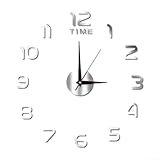 Grande orologio da parete senza cornice, moderno, adesivo 3D fai da te, in acrilico, silenzioso, per ufficio, in schiuma EVA, decorazione digitale per soggiorno, camera da letto, sala da pranzo