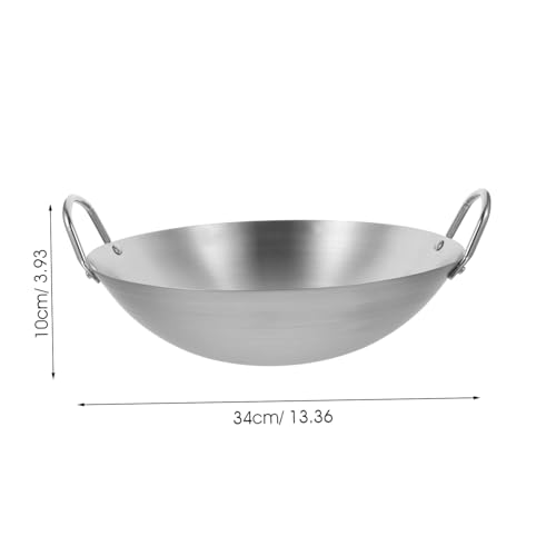 Wok resistente con doble mango de acero inoxidable miniatura 2
