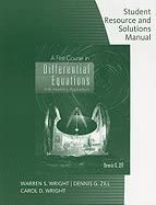 First Course in Differential Equations - Student Solution Manual (9th, 09) by Zill, Dennis G [Paperback (2008)] book cover