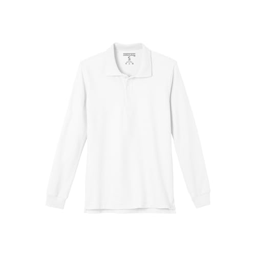 Image of Andrew Scott Kids| Boys' Girls Long Sleeve Pique Polo Shirts | School Uniform Polo Shirts | Multi Packs