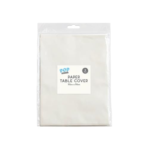 Disposable Paper Tablecloths 3 Pack - White Table Cloth 90x90cm - Paper Tablecloths for Parties, Celebrations, Catering, Weddings & Everyday Table Cover Protection