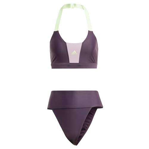 adidas Damen Sportswear Colorblock Bikini Einteiliger Badeanzug, Aurora Black/Preloved Fig, M
