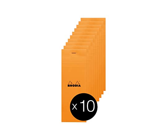 RHODIA 8200Cpack - Bloc-Notes Agrafé N°8 Shopping Orange - 7,4x21 cm - Petits Cpackarreaux - 80 Feuilles Détachables - Papier Clairefontaine 80 g/m² -...