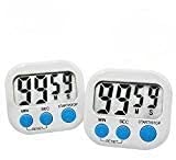 Szblnsm 2 pack Kitchen Timer & Lanyard with Loud Alarm,Magnetic Backin for Cooking Large LCD Display (Color 02) (01) (01)