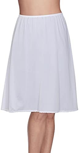 Vanity Fair Women's Anti-Static Nylon Half Slip for Under Dresses, 24" Length-White, Medium