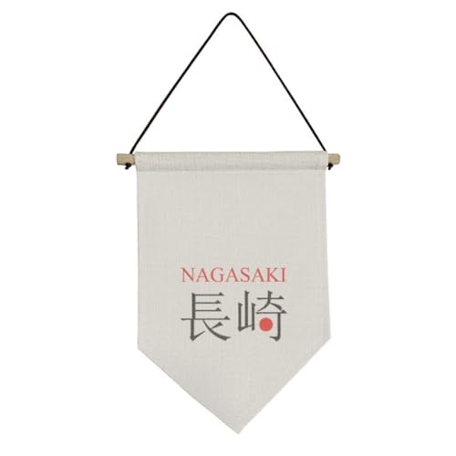Drapeau en toile Nagasaki rouge suspendu pour décoration japonaise