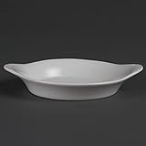 Olympia Whiteware Plats à Oreilles Rondes en Porcelaine Blanche 156x126mm   Assiette de Service avec Bords Roulés   Va au Lave Vaisselle   Paquet de 6