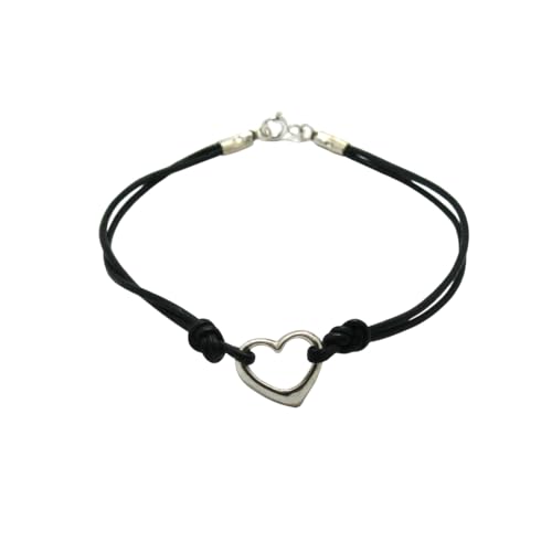 Bracelet en argent 925 Cœur et cuir : votre accessoire mode du quotidien B000224