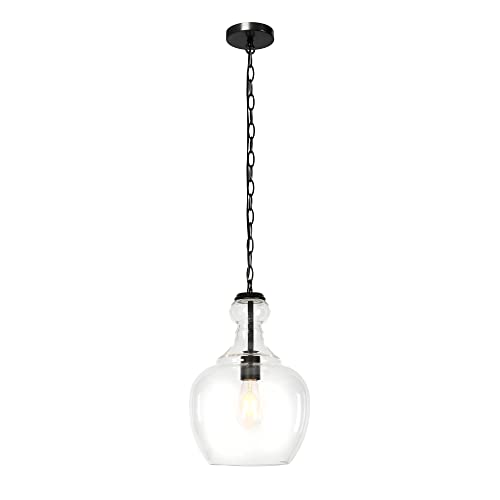 Image of Henn&Hart 11 inch Pendant Light Fixture with 6' Adjustable Cord, Black