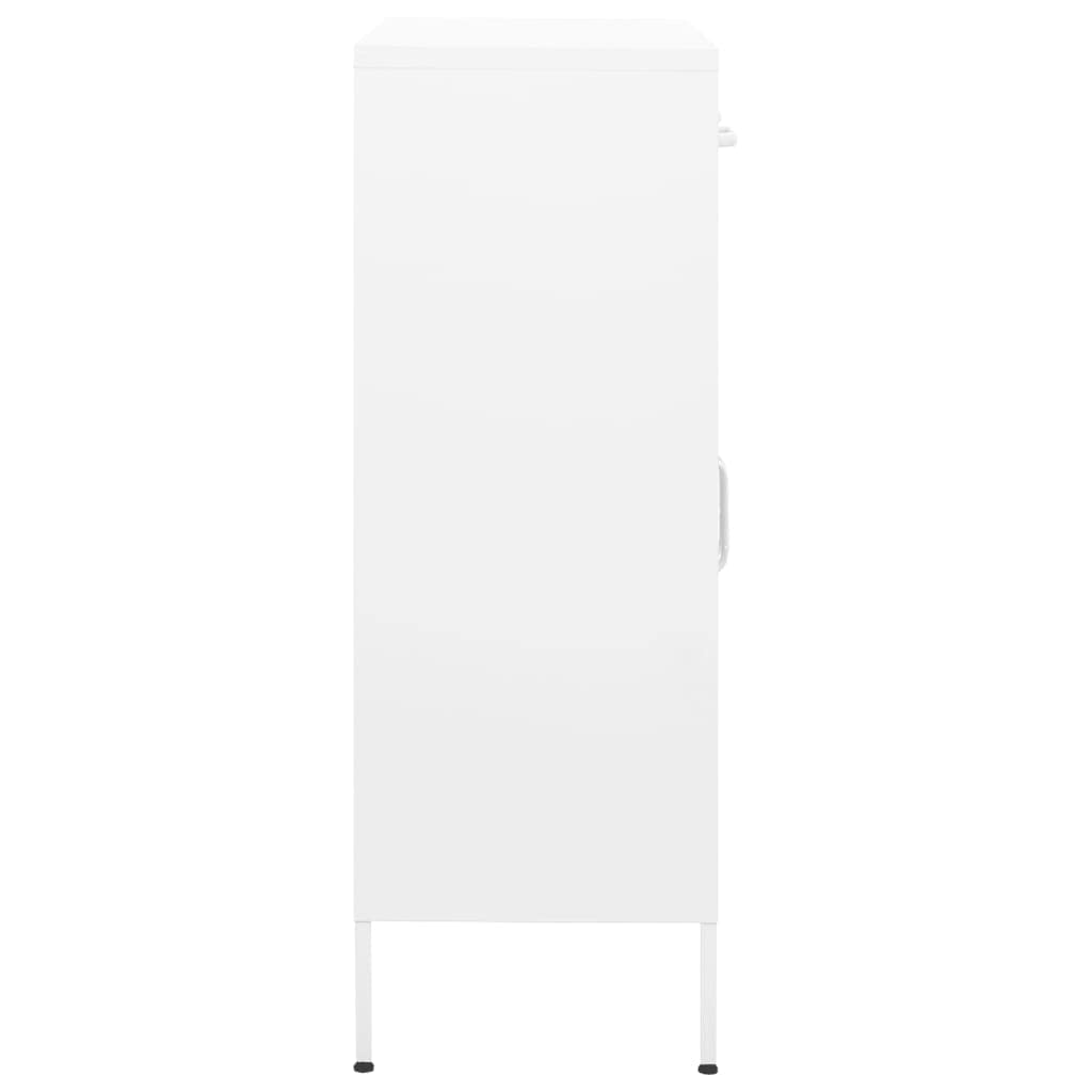 Armadio da ufficio, autoportante, in metallo, per aziende, ufficio, scuola, garage, bianco, 80 x 35 x 101,5 cm, in acciaio (facile da montare)