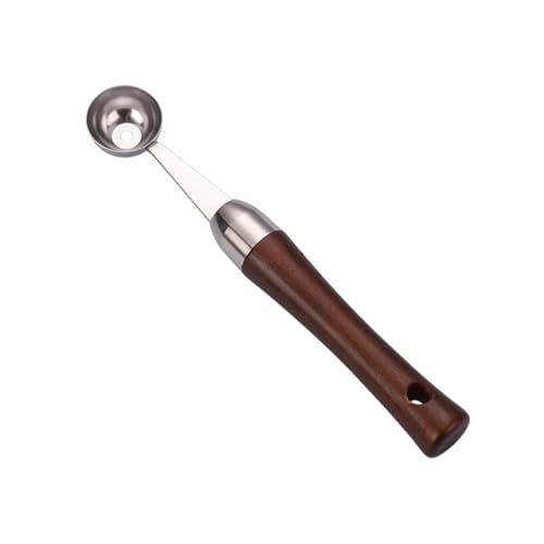 DIYEAH Scavino Cucchiaio in Acciaio Inossidabile con Manico in Legno per Frutta Antiruggine e Sicuro Pallinatore con Presa Ergonomica e Superficie Liscia Utensile da Cucina Facile da