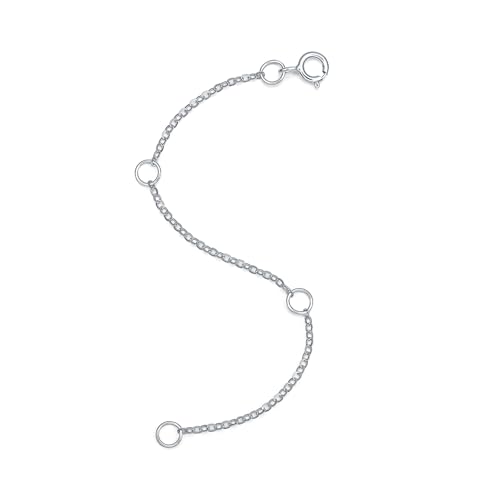 ZHOU LIU FU 18K/750 Real White Gold Extender for Necklace Bracelet Anklet Extenders for Jewelry Gold Extension for Women Men Durable Adjustable Chain Accessories 3.54Inch/9cm C218904