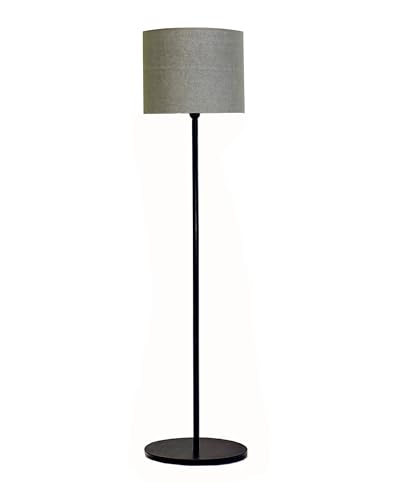 Image of Homesake Modern Floor Lamp for Living Room Traditional Farmhouse Boho Floor Lamp Mid-Century Pole Lamp with Linen Lamp Shade Modern Bohemian Corner Lamp for Living Room Bedroom Office (Gray)