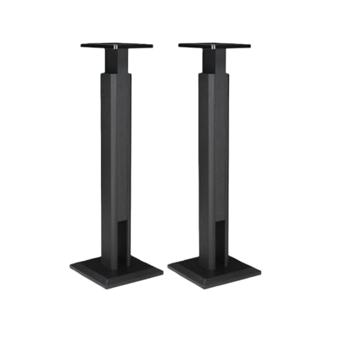 AOUGNスピーカースタンド、台座 音響台、高さ調節可能、耐荷重30kg、ベース拡大、組み立てが簡単で、安定性と耐久性に優れています、バー、KTV、ホームエンターテイメントに最適(1組) (ブラック,85-120cm)