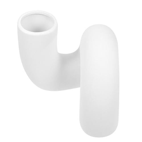 Vase en céramique résistant à l'usure avec design blanc torsadé pour fleurs - 2