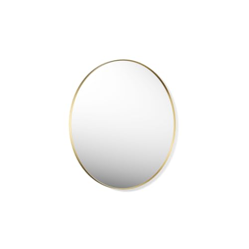 Kohler Essential 42 in. W x 42 in. H Round Framed Wall Mount Bathroom Vanity Mirror in Moderne Brushed Gold