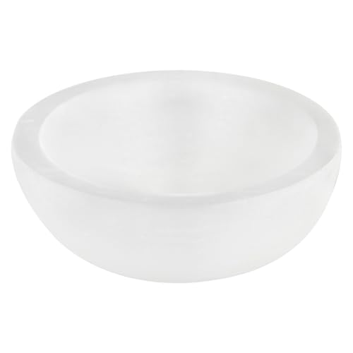 1 Stück Selenit Schale Ø 7-8 cm – Energiereinigungs- & Aufladeschale für Kristalle, Edelsteine, Schmuck, Meditation & Dekoration