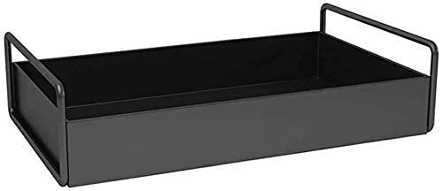 Image of Homify Bathroom Vanity Tray, Kitchen /Bathroom Countertop Storage Shelf Organizer,Coffee Table Decorative Tray Cosmetic Organizer Display Holder, Black (Black Tray-1)