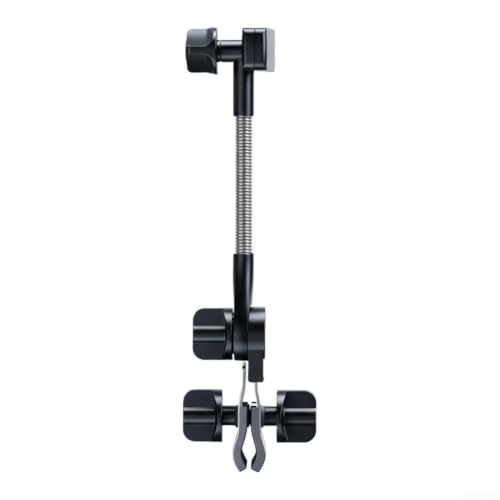 Soporte para paraguas para carrito de golf y cochecitos de bicicleta, clip ajustable de 7 a 40 mm para manillar con núcleo de metal, color negro