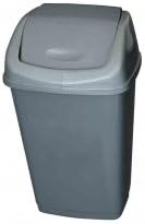 Plastic swing top, flip top, bin grey 25 Litre by Chabrias Ltd