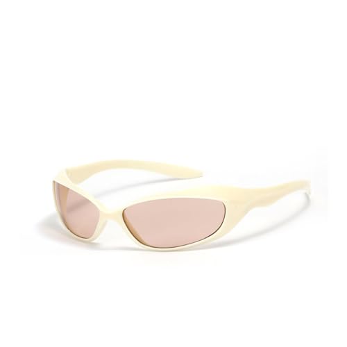 Lunettes de soleil Y2K pour femmes et hommes nuances de forme anormale protection UV400 thé beige