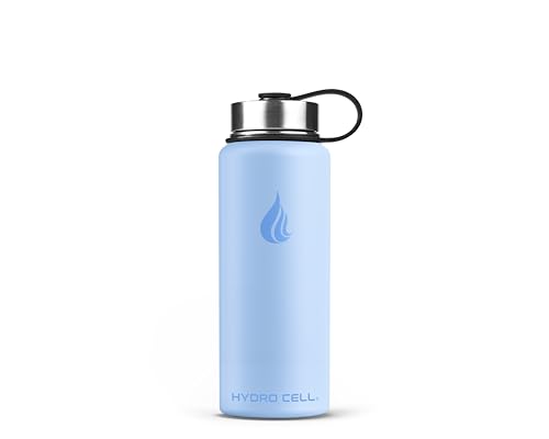 Image of HYDRO CELL Stainless Steel Insulated Water Bottle with Straw - For Cold & Hot Drinks - Metal Vacuum Flask with Screw Cap and Modern Leakproof Sport Thermos for Adults (Glacier 18oz)