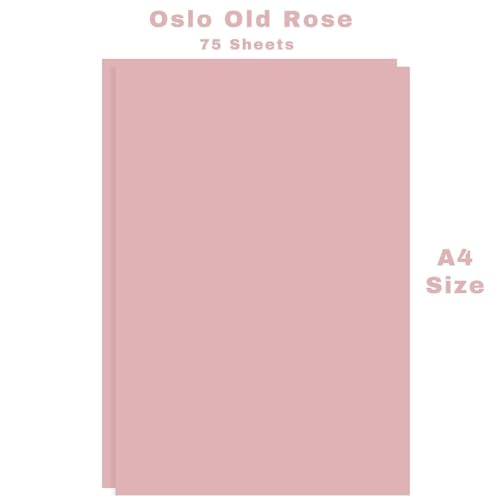 Image of CVANU Premium A4 Color Paper Sheets Oslo Old Rose 120 GSM Color Art Papers for Kids DIY Arts and Crafts| Scrapbooking| Card Making (Pack of 75)