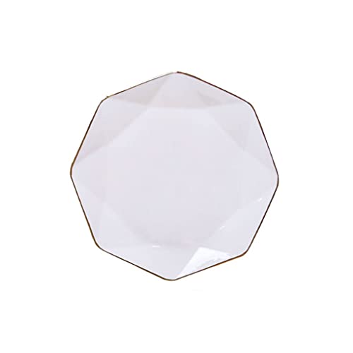 Juego de platos de cerámica de porcelana de 6.8 pulgadas, aptos para microondas y lavavajillas, platos de ensalada, pasta y postre, platos de cena de boda (blanco B de 8 pulgadas)