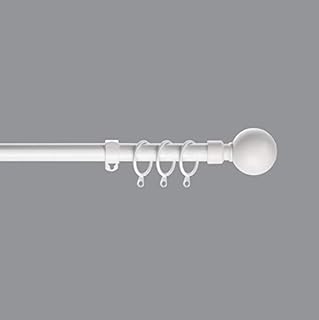 Home Harmony® Caprice Diamante 16-19mm Telescopic Extendable Metal Curtain Pole Set, Brushed Silver Black White (Black, 180-320 cms)