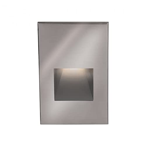WAC Landscape Lighting, LED 12V Vertical Indoor or Outdoor Step and Wall Light 3000K Warm Built-in LED in Stainless Steel