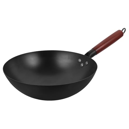 Wok de hierro con mango de madera 30 pulgadas miniatura 1