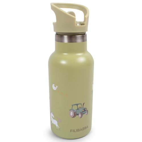 Filibabba Stainless Steel Drinking Bottle 350 ml Moss Green