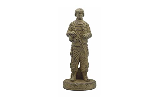 Solid Rock Stoneworks Small Standing Soldier 13In Tall Desert Sand Brown Color #TOP1