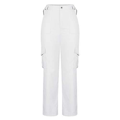 High Waist Baggy Parachute Cargo Pants Women Stretchy Relaxed Fit Straight Wide Leg Y2K Teen Girls Fashion Jeans Pants2