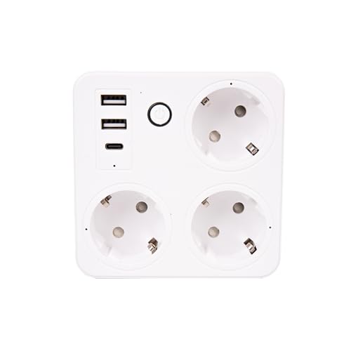 Cofan Regleta inteligente WiFi | 3 tomas + 2 puertos USB 1 USB-C Aplicación: Smart Life o Tuya