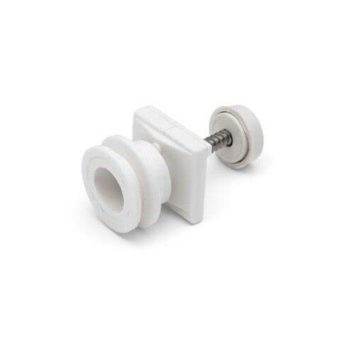 8 x Joint Ball Grooved/Slot Shower Door Rollers 19mm Wheel White Sovereign