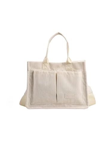 Image of Cherry Tote Bag for Women Canvas Patched Purse Cute Shoulder Bag Multi-Pocket Satchel Handbag for work travel