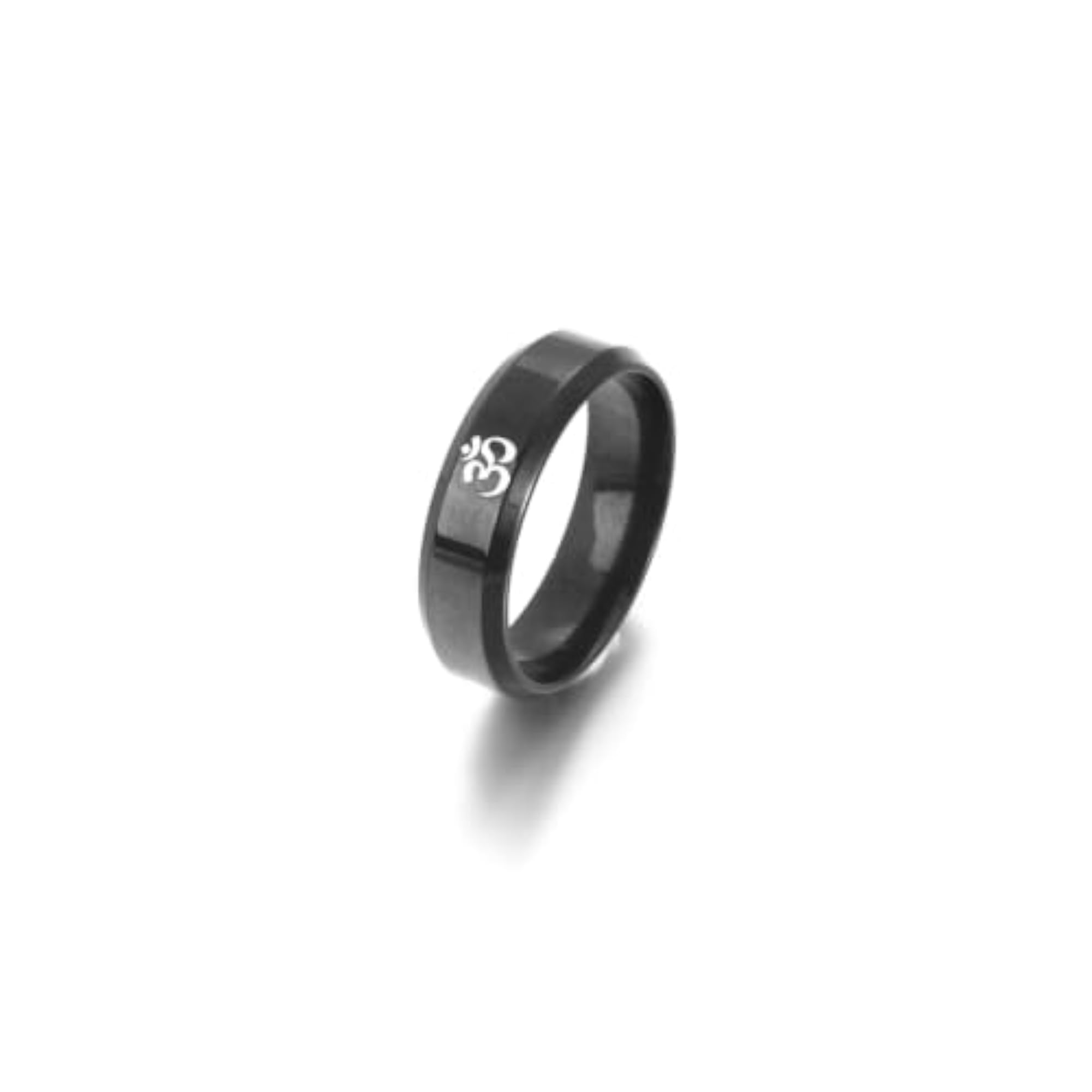 OM Essence Black Ring for Men, Adjustable