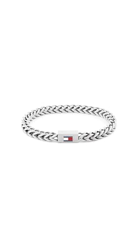 Tommy Hilfiger Jewelry Mens Chain Bracelet in Stainless Steel with the Iconic Flag - 2790647S