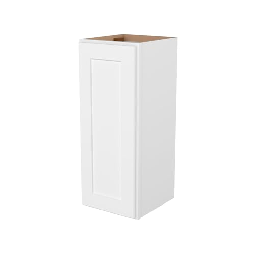 Image of Furinno Shaker Wall Kitchen Cabinet 1-Door-2 Shelves, Ready to Assemble, 12 D x 12 W x 30 H, White