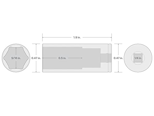 Image of TEKTON 1 /4 Inch Drive x 5 /16 Inch Deep 6-Point Socket | SHD03008 (Pack of 2)