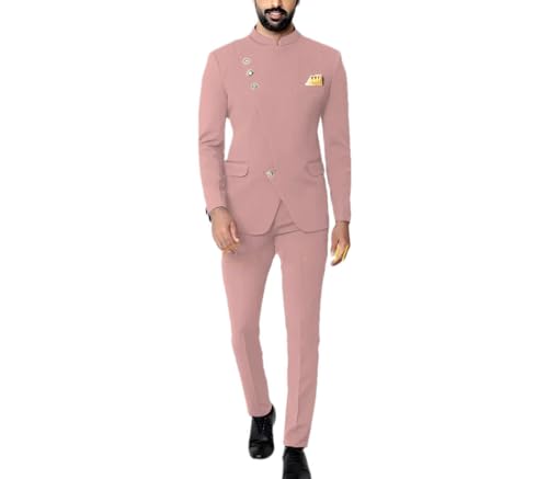 Men Long Sleeve Blazer Jacket and Trousers Suit Two Piece Set for Wedding Birthday Formal Outfits