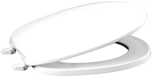 Centoco 200-001 Heavy Duty Plastic Toilet Seat for Round Bowl, Closed Front with Cover, White