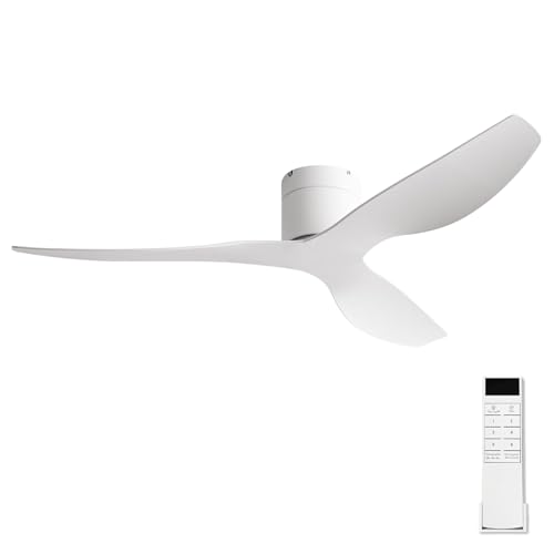 52-Inch White Ceiling Fan with Remote (No Light)