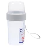 CHICAMPERA 便携双层密封保存容器 透明食品储存杯 保鲜防漏便携早餐杯 适合水果蔬菜坚果 健康生活