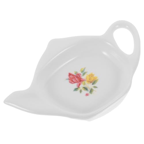 ANDRESLAD Platillo de para Bolsitas de Té con Diseño Tetera Soporte Reutilizable para Hogar y Cafetería Resistente y Práctico para Descanso de Bolsas y Cucharas